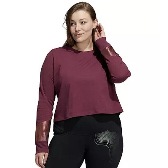 Adidas Holiday Shine Cropped Tee - Picture 1 of 6